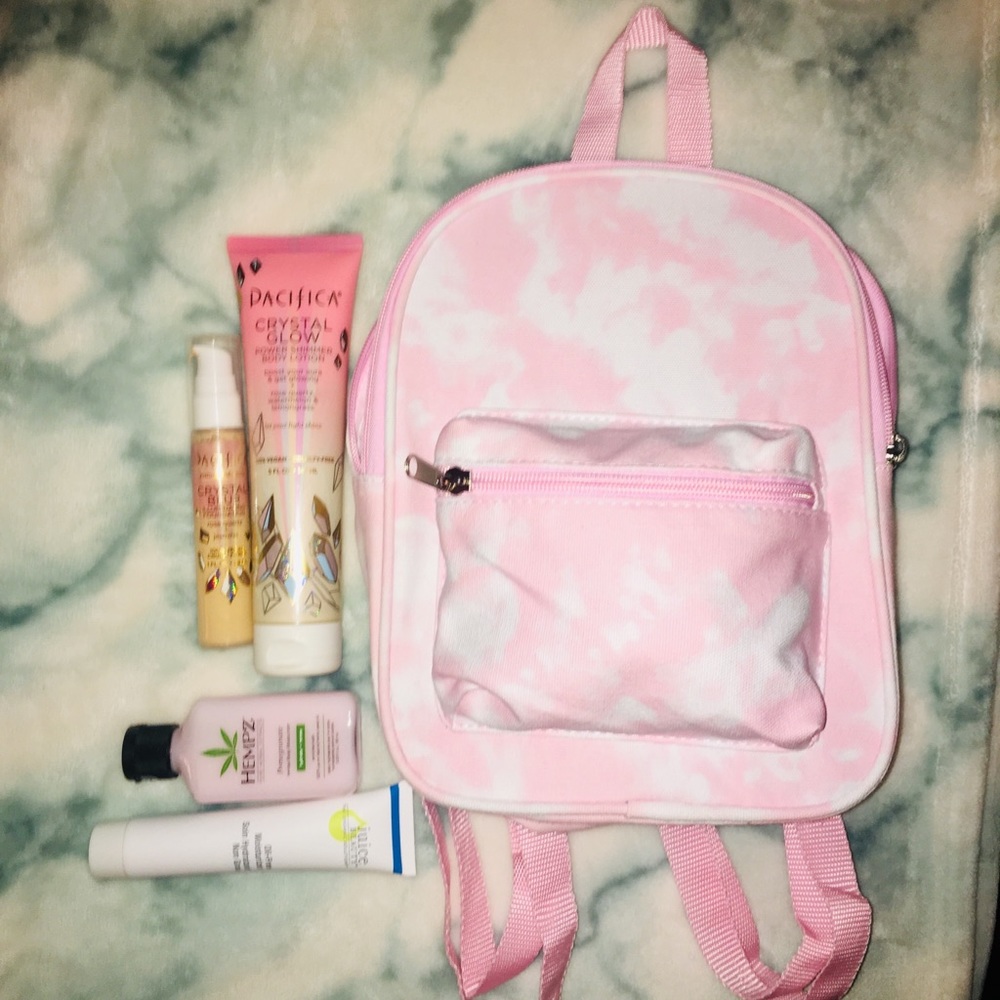 Mini pink dye backpack with 4 Bonus goodies new!